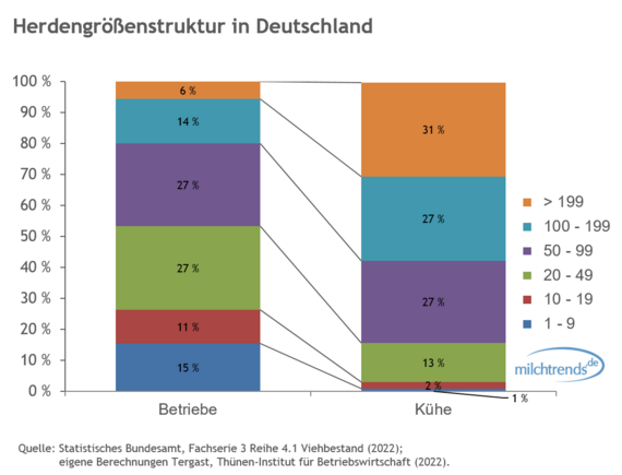 Herdengrößenstruktur in Deutschland (2022)